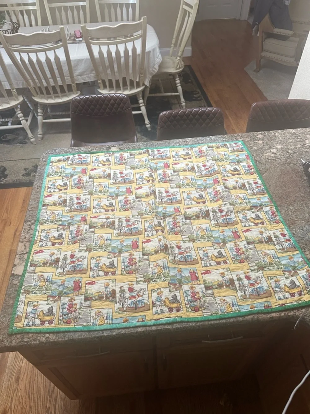 Mary Engelbreit Green, Yellow, Pink Patchwork Storybook Quilt